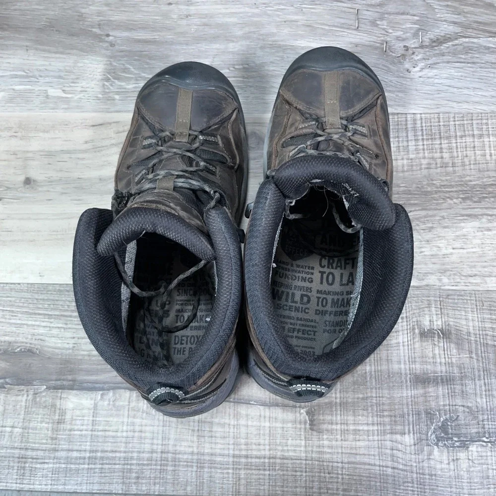 KEEN Targhee II Mid Waterproof Hiking Boots Mens 11 Wide Leather Brown